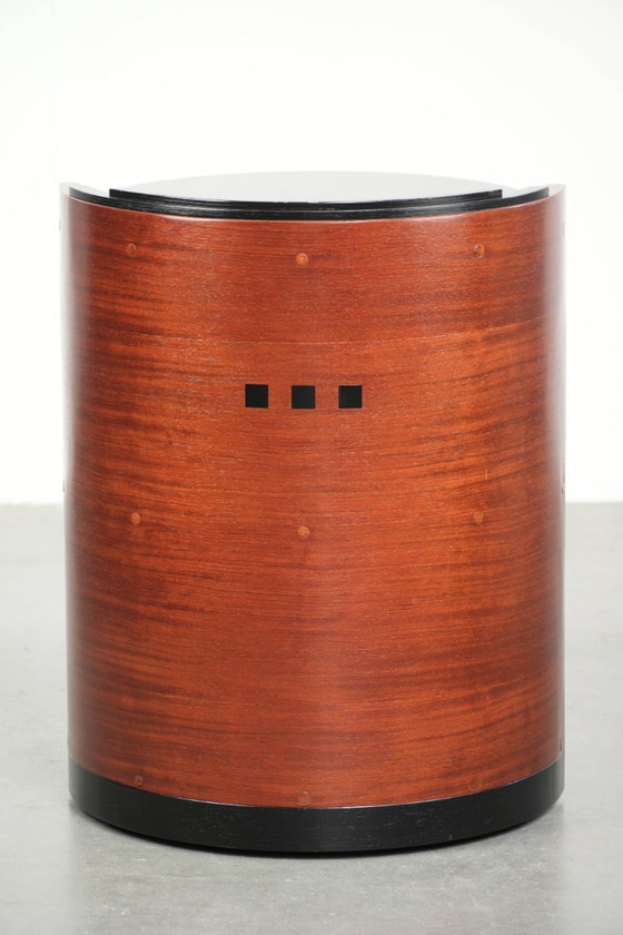 Image 1 of Mesa auxiliar/de bar móvil única de Schuitema con tablero de cristal negro de la serie Decoforma.