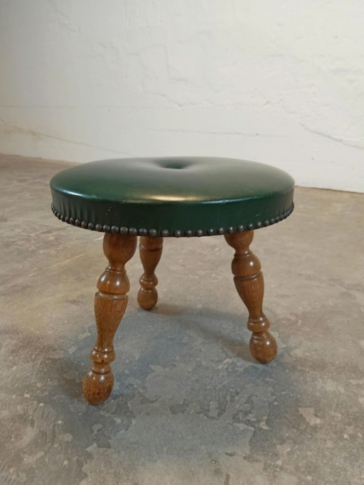 Vintage Dreibein Vinyl Hocker