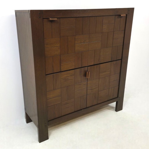 Brutalist cabinet / bar cabinet Frans Defour 70's design