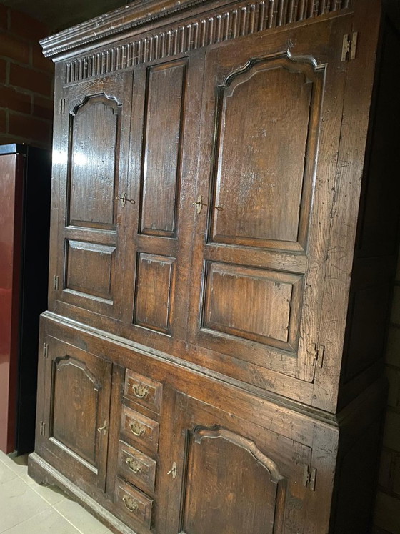 Credenza Antica in Rovere (Buffet À Deux Corps) – Rovere Massiccio – Armadi a muro, Wood, Brass (photo 6 of 6)