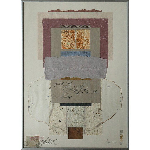 Litografia a colori d'epoca su carta Fabriano