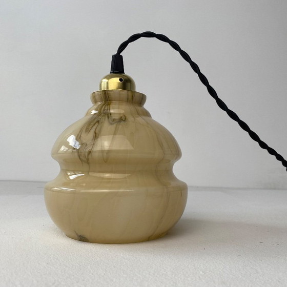 Image 1 of COPPIA DI LAMPADE A SOSPENSIONE VINTAGE IN MARMO