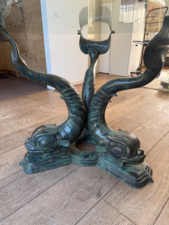 Tavolo da pranzo Grotta Veneziana in Bronzo Vintage. – Tavoli da pranzo, Bronze, Glass (photo 4 of 5)