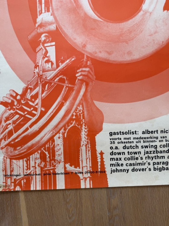 Image 1 of Oude Stijl Jazz Festival Breda, affiche vintage, imprimée aux Pays-Bas