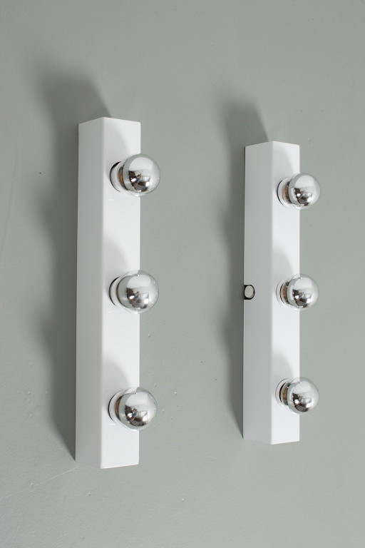 Set of 2 white mirror lamps