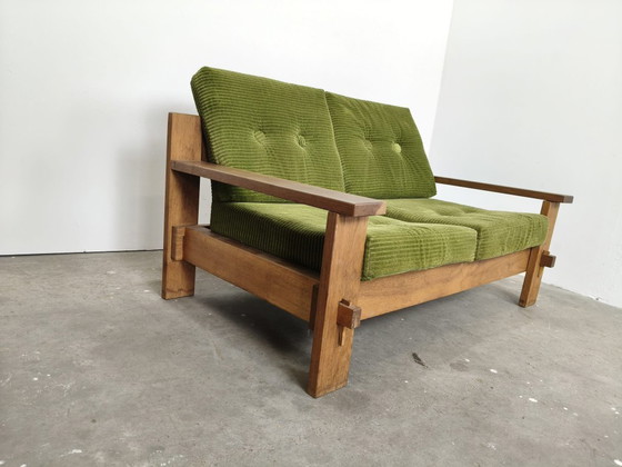Image 1 of Brutalist oak bench