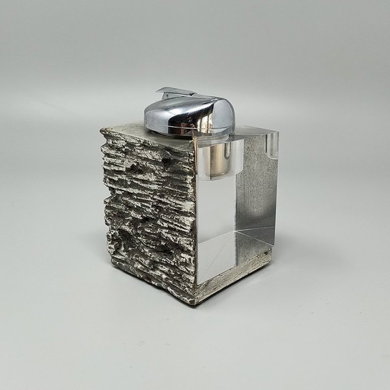 Image 1 of 1970s Gorgeous Brutalist Smoking Set. Made in Italy