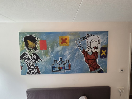 Image 1 of Artist Alek, 193cm wide 93cm high, Gorillaz-style