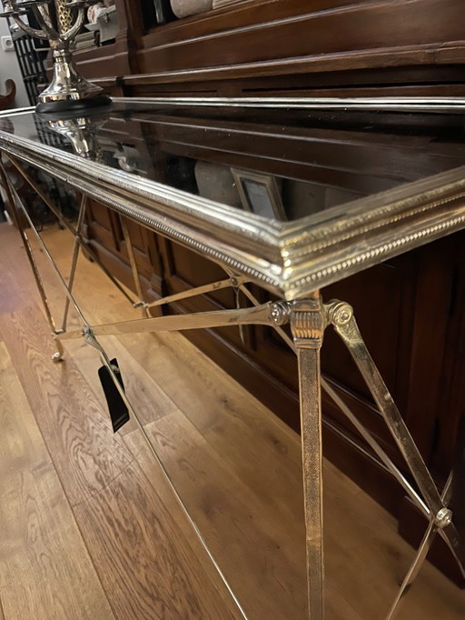 SIDETABLE WALL TABLE EICHHOLTZ Irmgard silver plated 140 cm