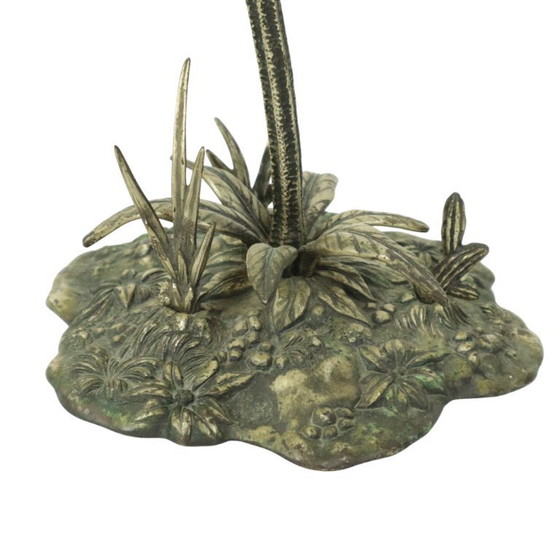 Image 1 of Grote Zonnebloem Asbak Verzilverd Brons S. Agudo