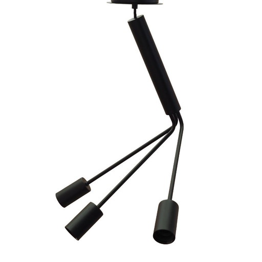 Lampada a sospensione Frandsen a tre bracci in metallo nero Design danese degli anni 2000 – kroonluchters