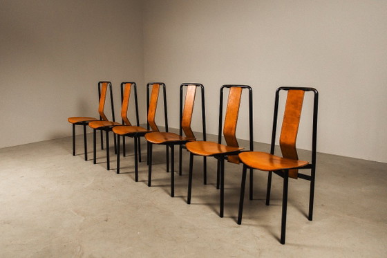 Image 1 of Juego de seis sillas de comedor 'Irma' diseñadas por Achille Castiglioni para Zanotta, Italia, 1979.