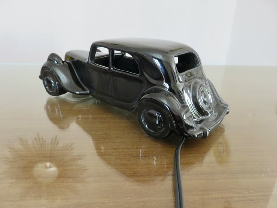 Image 1 of Seltene Lampe "Traction Avant Citroën" Aus Schwarzer Keramik, 70-80