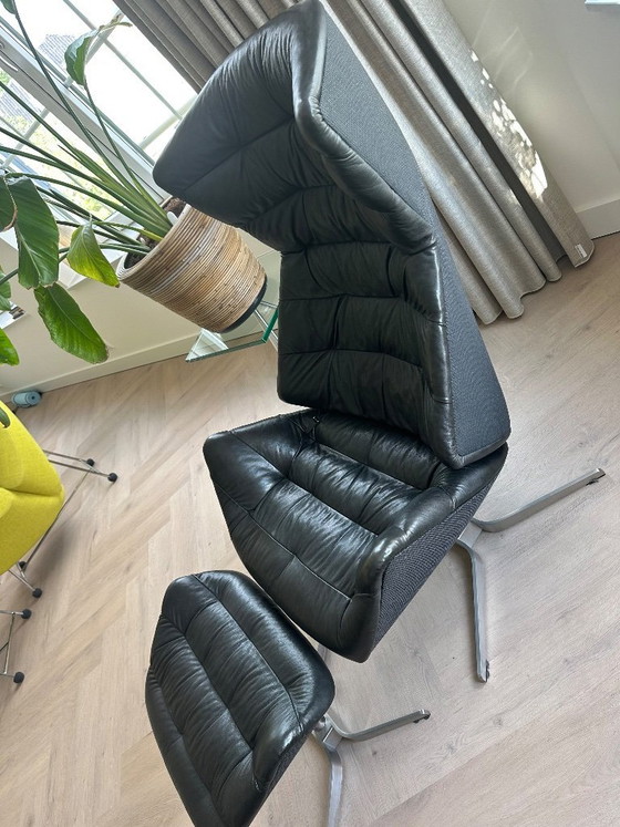 Image 1 of Thonet 808 Fauteuil met hocker in nappaleder