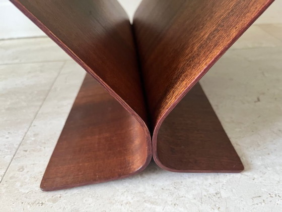 Image 1 of Vintage Umbra Magazine Rack in Bent Wood – Scandinavian Design 1980s
