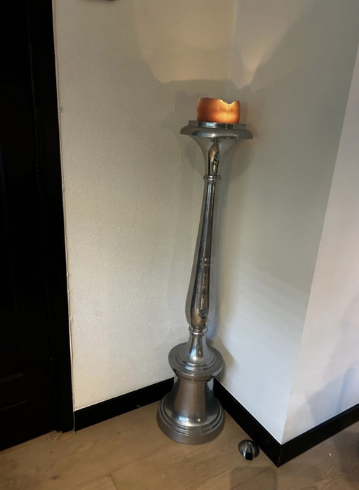 Großer silberfarbener Kerzenhalter/Säule 125cm