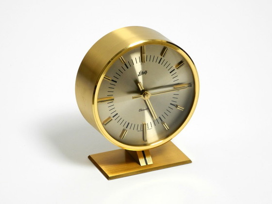 Image 1 of Seltene originale runde Messing-Tischuhr aus den 1960er Jahren von Schatz Germany