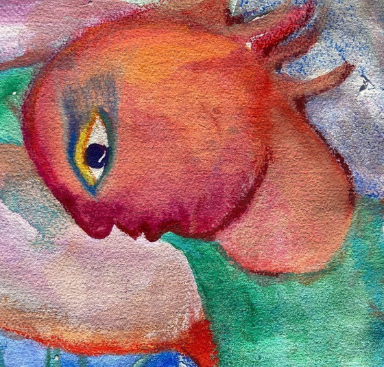 Image 1 of Tableau expressionniste et érotique de N.Boéri Véfour. France années 2000