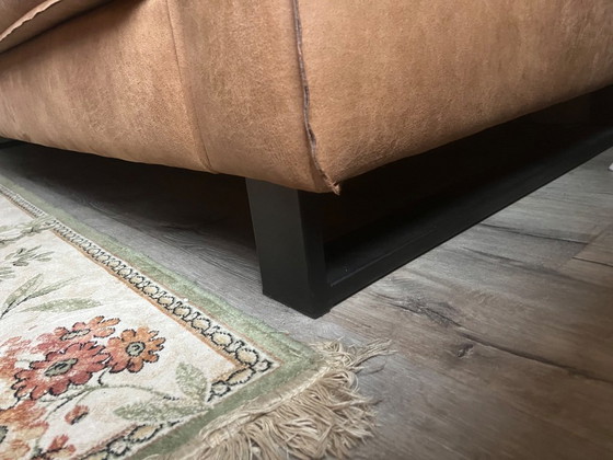 Image 1 of Cognac-colored 4-seater sofa, sevn butterfly