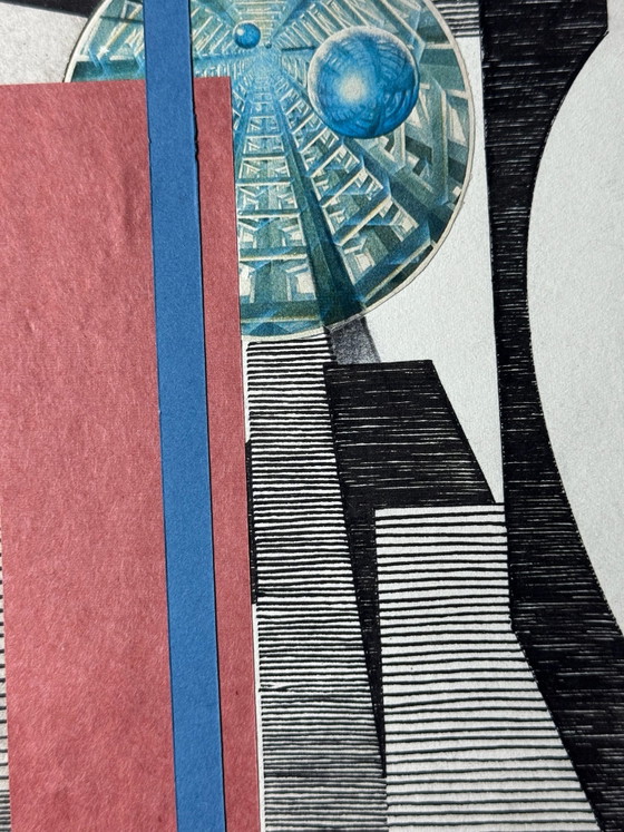 Eugène Eechaut (1928-2019)  - Abstracte inktcompositie met collage, ingelijst – Schilderijen & Tekeningen (photo 9 of 15)