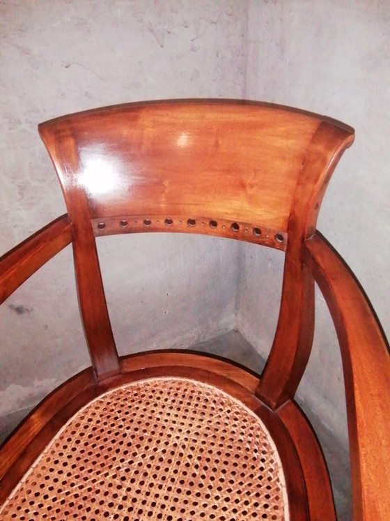 Poltrona esclusiva in stile Biedermeier con intreccio viennese. – Scrivanie, Wood (photo 3 of 6)