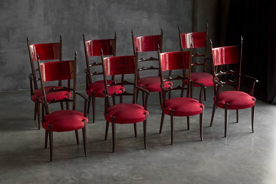 Image 1 of Sedie da pranzo con schienale alto di Aldo Tura, Italia, 1962