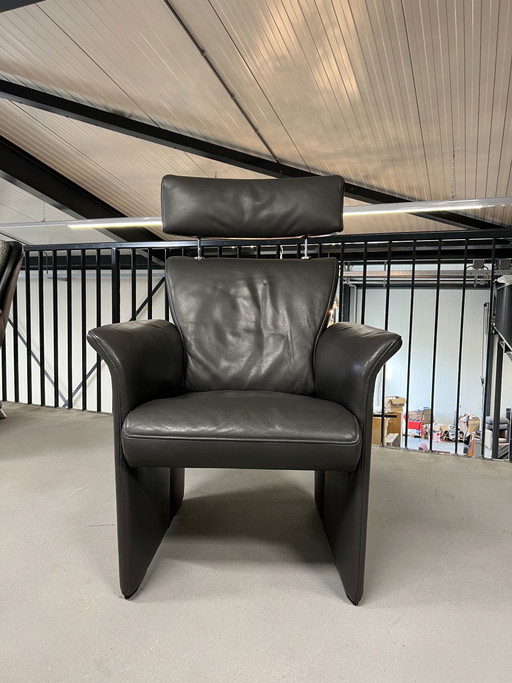 Fauteuil Jori Aqua cuir gris