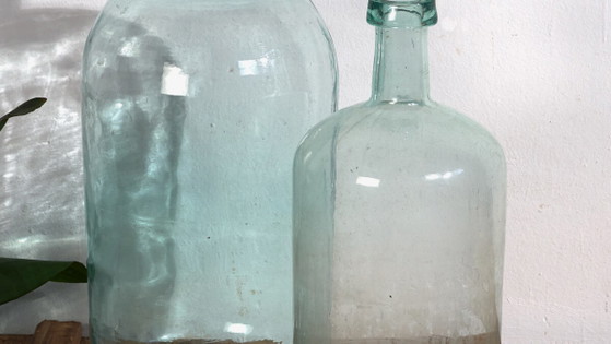 Große antike Flaschen (ca. 1920). 2er Set #42 – Gläser & Karaffe, Glass (photo 3 of 10)