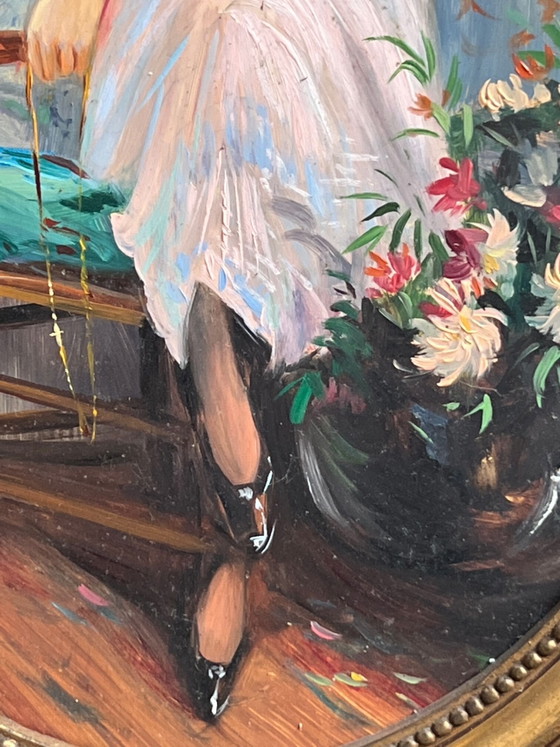 Portrait of a lady in Art Deco style – Paintings & Drawings, Wood (photo 4 of 7)