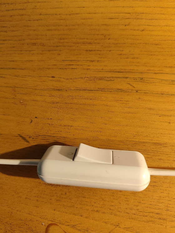 Image 1 of Vintage ceramic lamp with a patinated lampshade