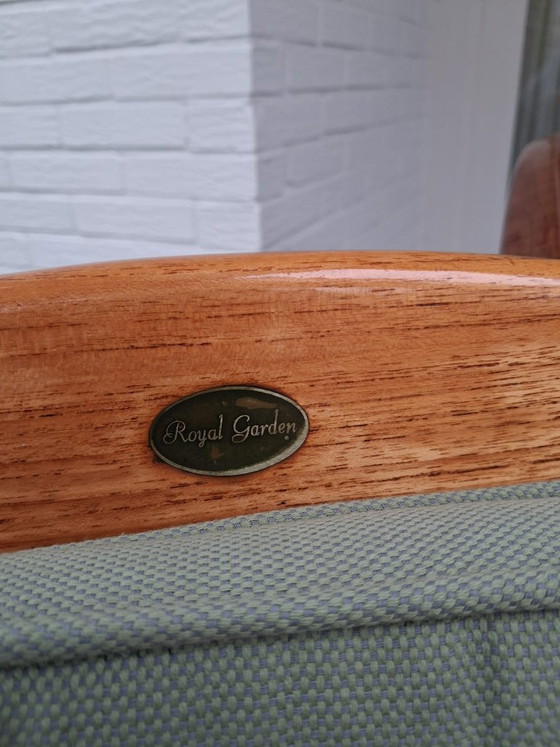 Image 1 of Royal Garden Luxus-Gartenmöbelset aus pulverbeschichtetem Stahl – Teakholzplatte