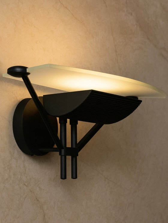 Image 1 of Wall lamp Postmodern Luci Accademia Italia Asahara Shigeaki lamp black Memphis Shogun 80s 90s