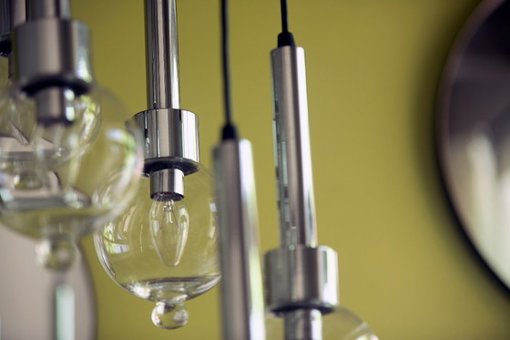 Image 1 of Lampada a sospensione a cascata vintage, cascata spaziale di metà secolo