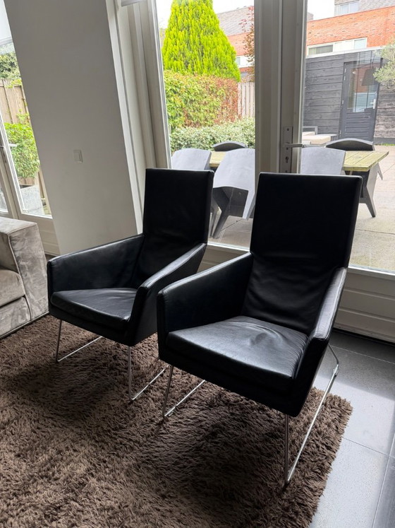 2 Sillones De Cuero Negro De Label Don – Leather, Metal (photo 3 of 6)