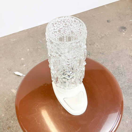 Image 1 of tafellamp van SAKU, glazen zak op kunststof voet, jaren 1970