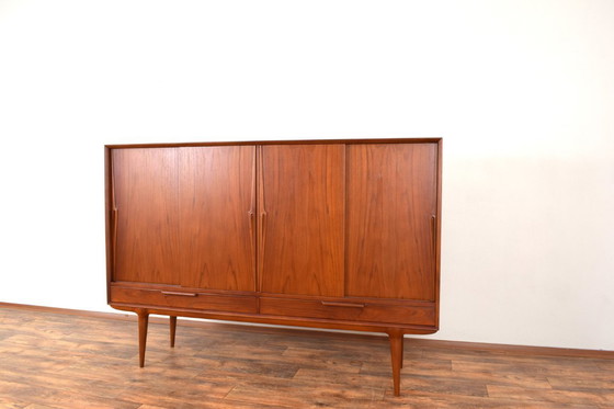 Image 1 of Mid-Century Danish Teak Highboard Model 13 by Gunni Omann for Omann Jun, 1960s.