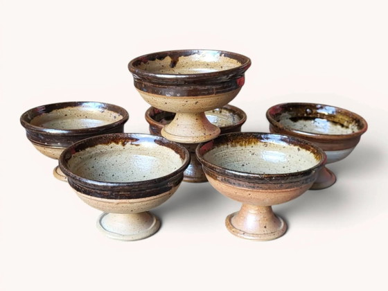 6 stoneware cups by Pierre Digan / La Borne – Crockery, Porcelain (photo 2 of 6)