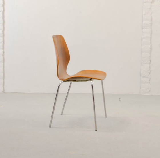 Sedia laterale minimalista dal design vintage scandinavo, nello stile di Arne Jacobsen per Fritz Hansen, (photo 7 of 11)