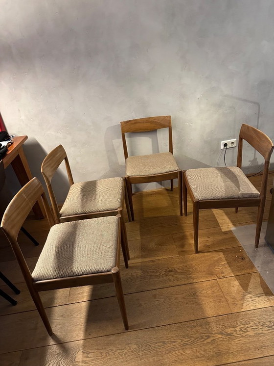 Image 1 of 4 x sedia in legno, vintage 1960, (modellata da) Lübke