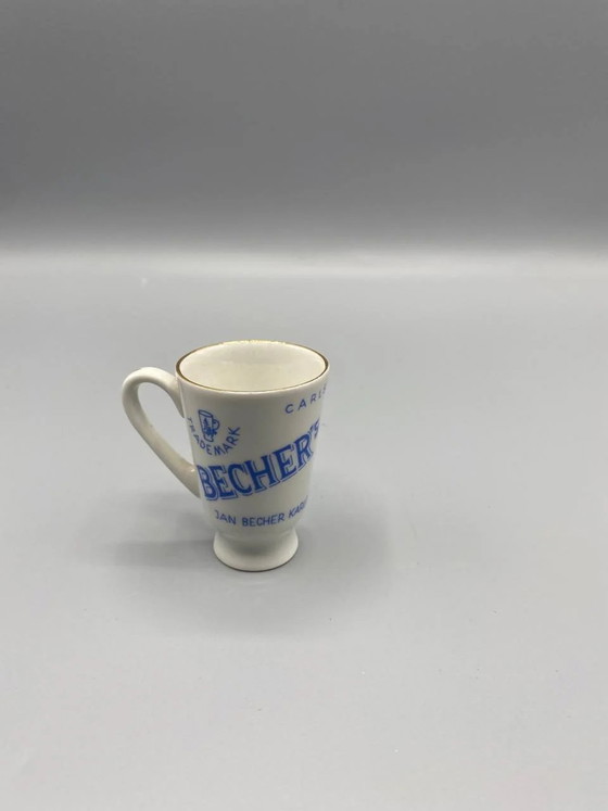 Becherovka Werbe-Porzellan-Miniatur-Likörbecher, Jan Becher Karlovy Vary – Dekorative Objekte, Porcelain (photo 2 of 4)