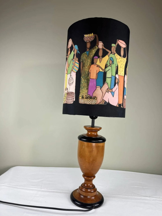 Hand-painted lampshade ambient lamp – Table lamps, Wood, Bohemian (photo 8 of 13)