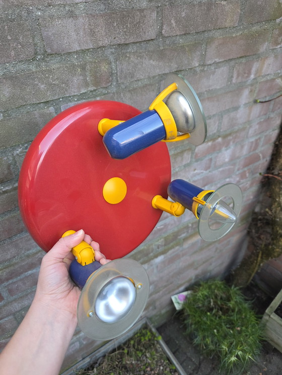 Image 1 of Memphis style vintage three spot ceiling lamp