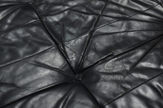 Image 1 of Superbe Daybed DS-80 vintage en cuir noir d'origine par De Sede Swiss