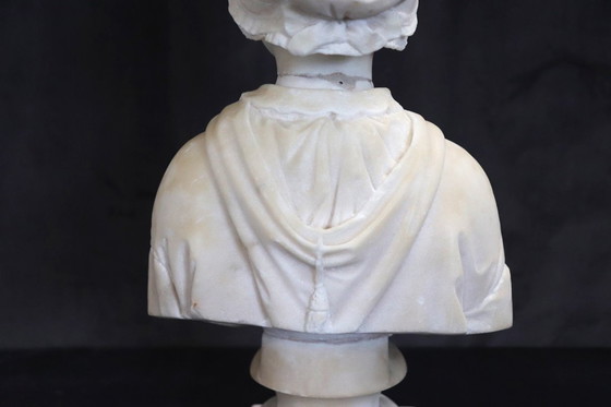 Image 1 of Bust of a Lady Sculpture in White Marble , Italy 19th Century