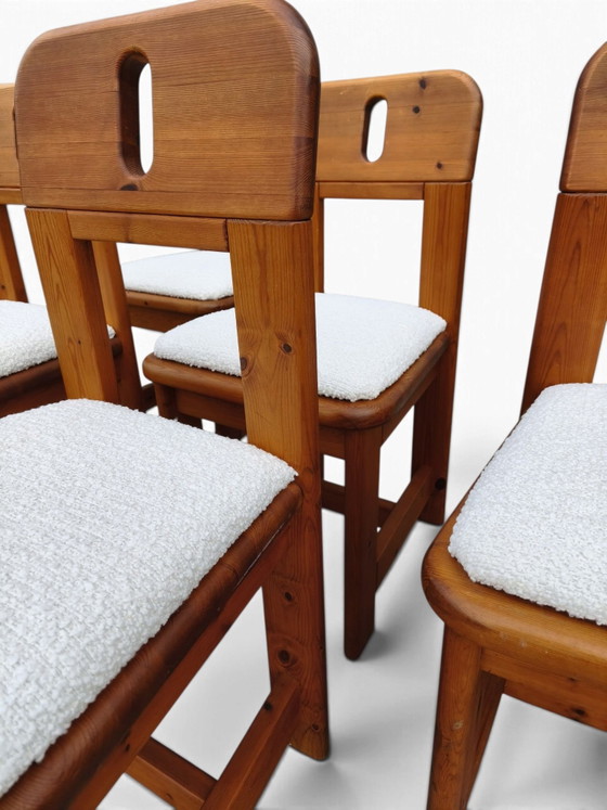 6 rare sedie da pranzo WASA, Tessile, Legno, Blu (foto 4 di 8)