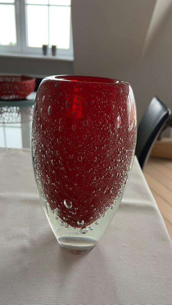 Image 1 of Italian red vase (Murano)