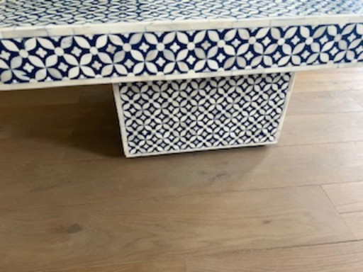 Antique Indian bone inlay coffee table