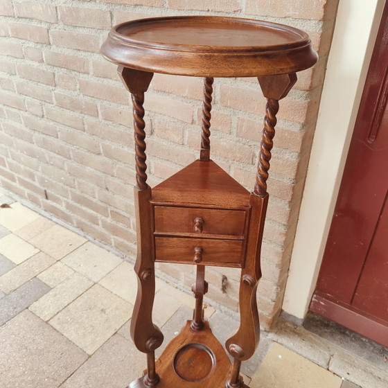 Image 1 of Table d'appoint pour plantes - Table d'appoint - Acajou - Piédestal Barley Twist