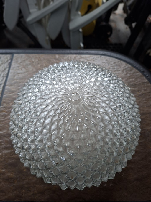 Glazen plafond lamp jaren 60