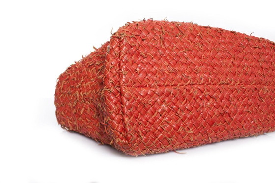Image 1 of Bottega Veneta, Red cabas tote with pouch